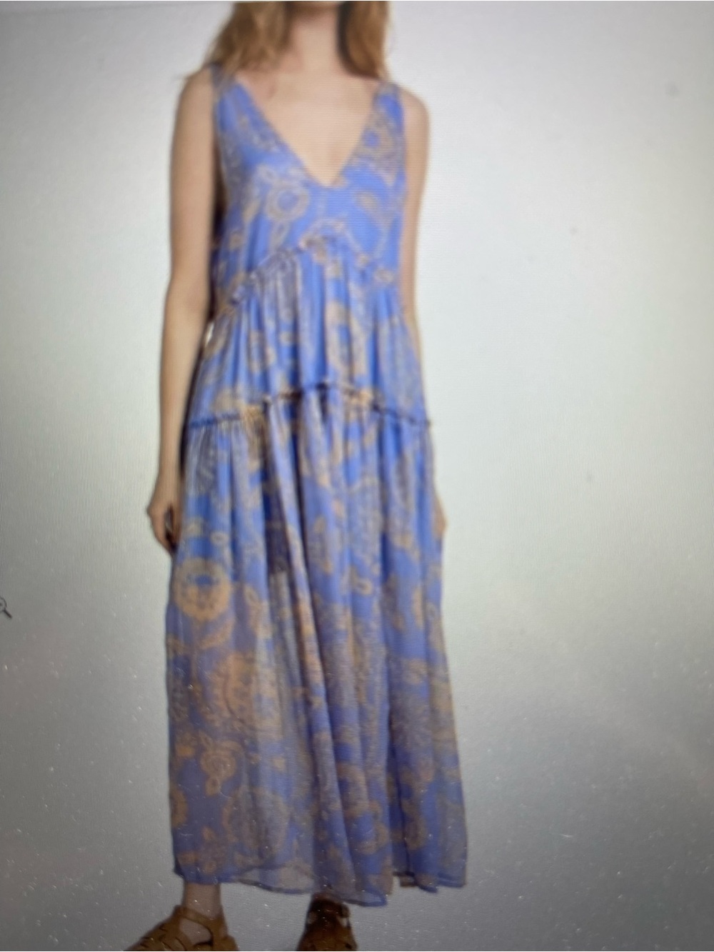 NWOT Free People Julianna Maxi Dress in Bluebell Combo Size XL